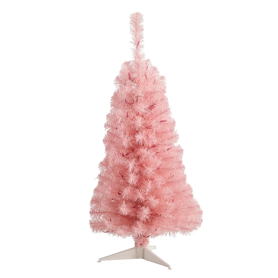 Nearly Natural 3ft. Pink Artificial Christmas Tree with 50 LED Lights and 118 Be - Image 3 of 4