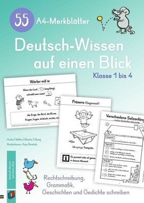 Andrea Mucha 55 A4-Merkblätter Deutsch-Wissen auf einen Blick - Klasse 1 bis 4