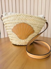 NWOT Boho beachy POOLSIDE Ibiza Basket Crossbody Bag sustainable straw leather