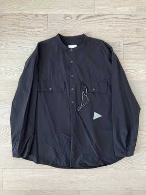 AND WANDER LIGHT W CLOTH PULLOVER SHIRT | BLACK | SIZE L