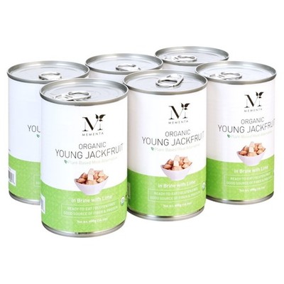 Organic Jackfruit in Brine with Lime, 14 oz Can, 6 Pack, Canned Fruit for