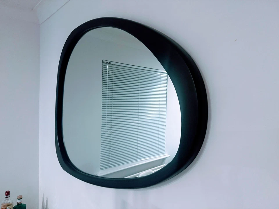 West Elm Mid-Century Modern Asymmetrical Solid Wood Wall Mirror - Image 3 of 3