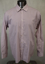 Mens Ted Baker London Button Front Dress Shirt Size 7 Red Blue Floral Geometric