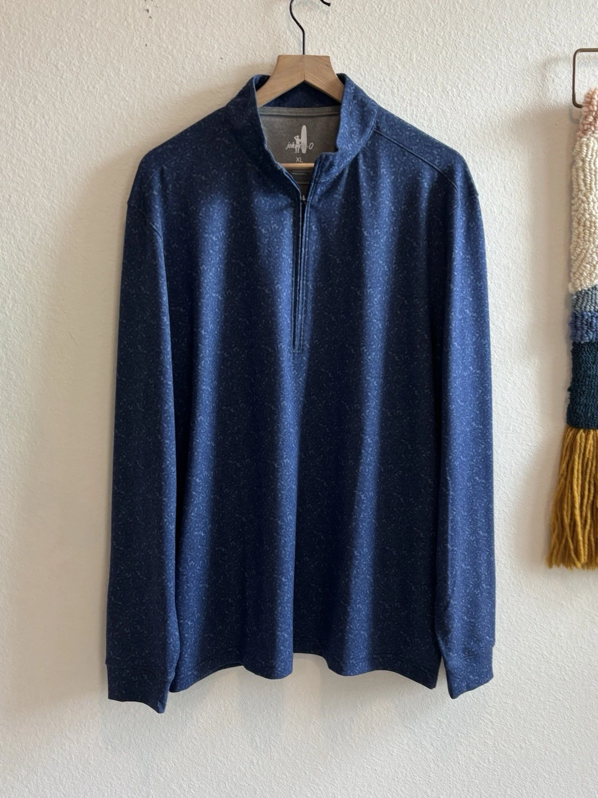 Johnnie O Shirt Men’s XL Blue Pull Over Quarter Zip Perp Formance Aspen Lake