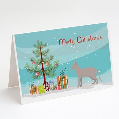 Caroline's Treasures Don Sphynx Cat Merry Christmas Greeting Cards Pack of 8