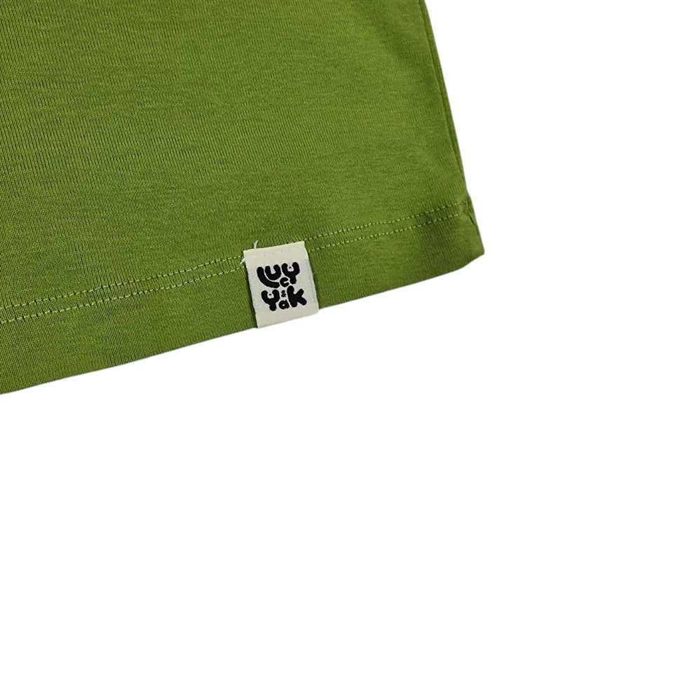 Camiseta para mujer Lucy & Yak talla grande Love Trip verde algodón orgánico Foto 3 de 4