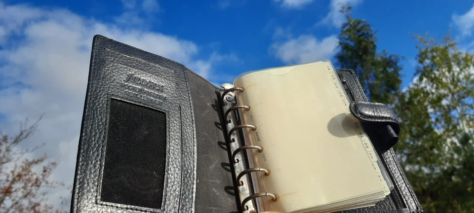 FILOFAX POCKET FINSBURY REAL LEATHER ECHT LEDER GENARBT SCHWARZ MIT EINLAGEN