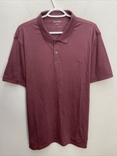 NEW Calvin Klein Large Men's Liquid Touch Red Purple Polo Shirt NWT 79