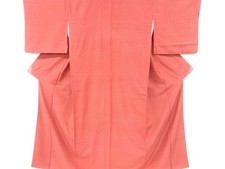 7073321: JAPANESE KIMONO / ANTIQUE KIMONO / SILK / HAND WOVEN TSUMUGI / KIKKO