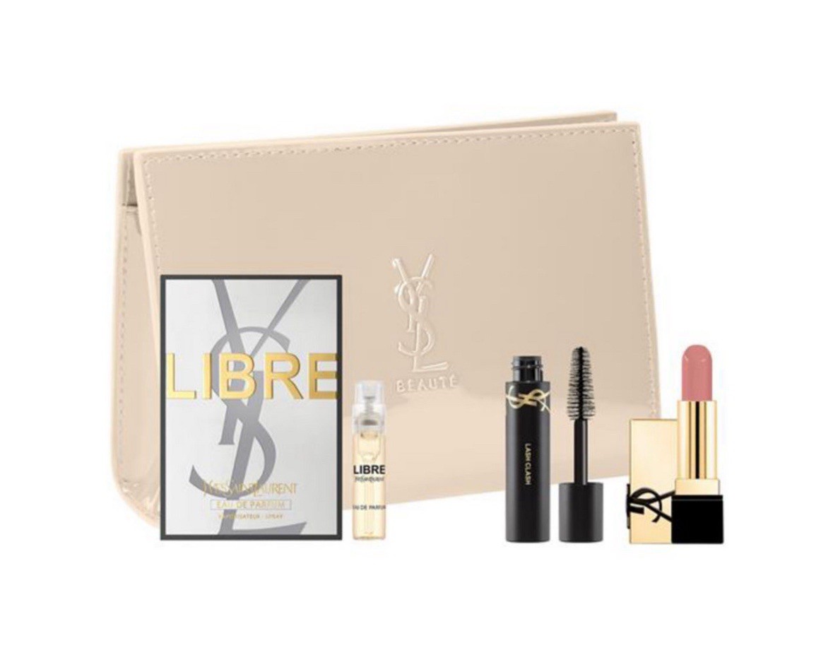 Yves Saint Laurent コスメセット Yves Saint Laurent コスメセット New 2024 {YSL} Black Pouch 4 Pcs