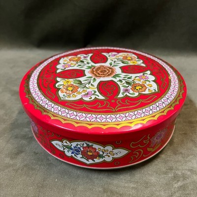 Vintage Daher Flower Design Cookie Tin Trinket Box
