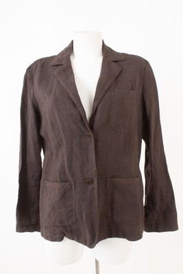 ETRO MILANO Damen Blazer Sommer- Jackett Gr. IT 48 DE 42 Leinen Braun