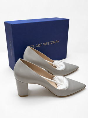 NIB Stuart Weitzman | Laney 75 Gray / Caviar Pointed Pump Heel - Size M8.0