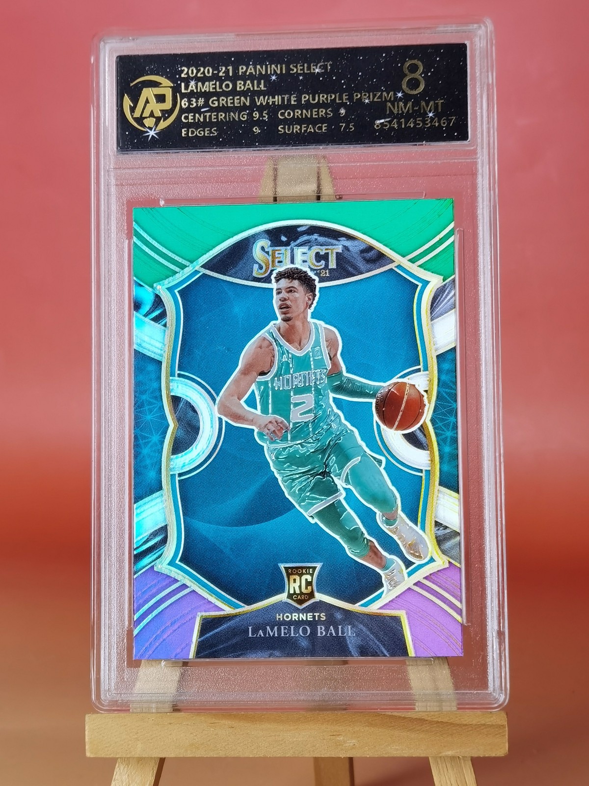 2020-21 Select LaMelo Ball RC Green White Purple Concourse #63 Hornets