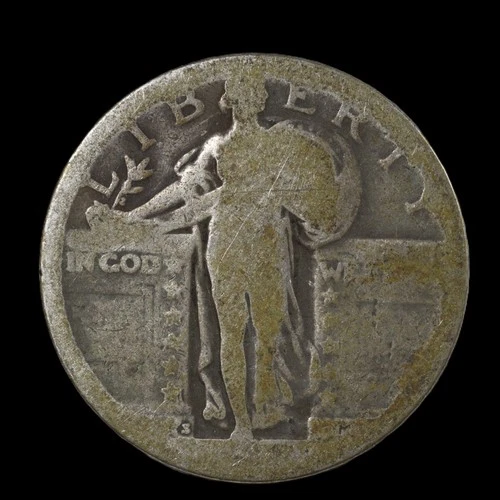 No Date *S*• Standing Liberty Quarter 25C - Circulated++ - 90% Silver USA #4