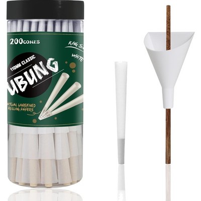 White Cones King Size 200 Stück Zubehör Tip Loader Push Rod Rollenpapier