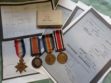 WW1  Medals , PTE . R. DUXBURY . A. S. C . R4-068921, GAMEKEEPER, DELAMERE ,