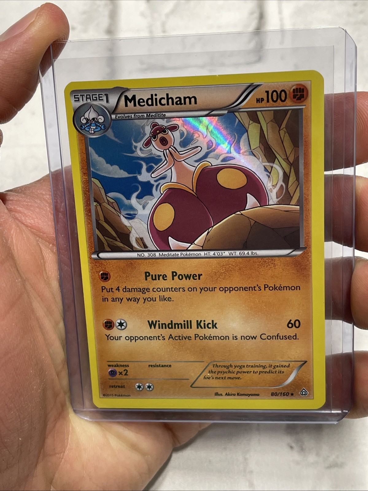 Medicham 80/160 XY Primal Clash Holo Rare Pokemon TCG NM Near Mint Pokémon 2015