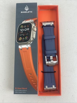 Bandletic R-Steel Silicone Steel Blue Strap for Apple Watch 42/44/45/49mm