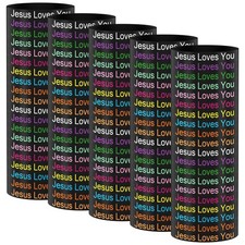 100PCS Jesus Loves You Bracelets for Women Men, Silicone Religious Christian ...