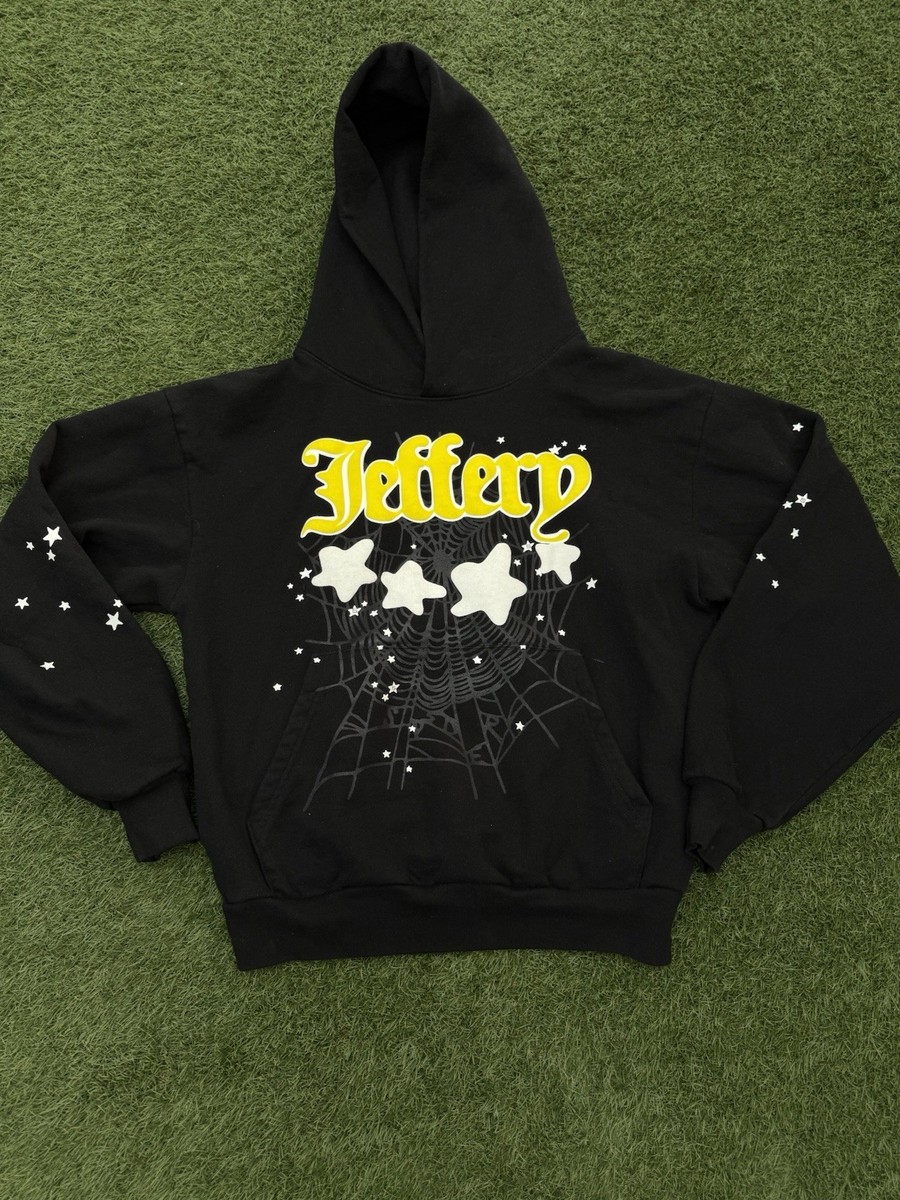 Sp5der Men's Hoodie Size Medium Black Jeffery Thug 100% Authentic
