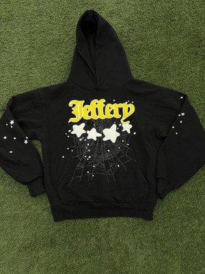 Sp5der Men's Hoodie Size Medium Black Jeffery Thug 100% Authentic