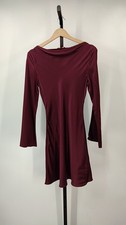 Quince Women 100% Washable Silk Long Sleeve Mini Dress Wine Tasting S