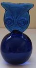 Blenko Glass Owl #711C - Paperweight Figurine Circa 1974 - Wounded Owl