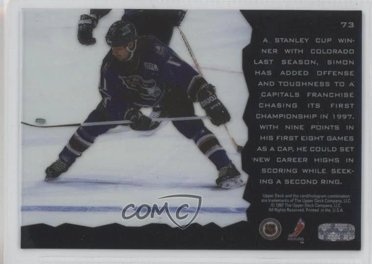 1996-97 Upper Deck Ice Chris Simon #73 - Image 2 of 2