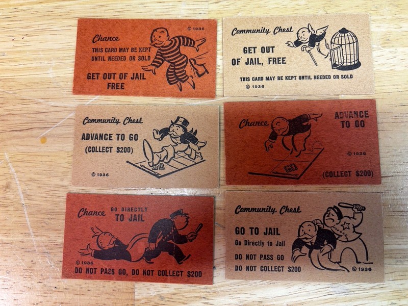 Monopoly  ©1936 Hotels/Houses/Play Cards/ Metal Players Pieces