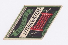 Rare/early C20th/1905? Mineral/Lithia Water label from Redgate&rsquo;s of Nottingham