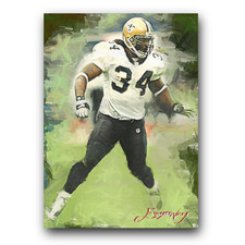 Ricky Williams #2 Art Card Limited 17/50 Edward Vela Signed (New Orleans Saints)