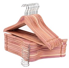 American Red Cedar Wooden Coat Suit Hangers 20 Pack, Wood Skirt Dress Hangers...