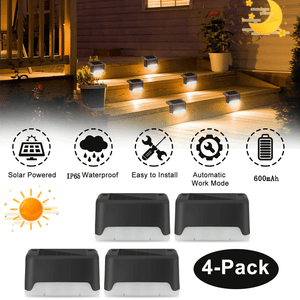 Solar Powered 10 LED Deck Lights Outdoor Path Garden Stairs Step Fence Lamp 4pcs Solar Powered 10 LED Deck Lights Outdoor Path Garden Stairs Step Fence Lamp 4pcs