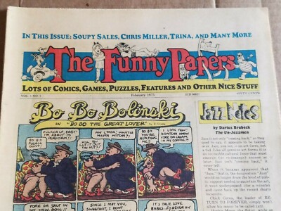 THE FUNNY PAPERS PREMIER #1 ISSUE FEB 1975 VINTAGE NEWSPAPER  display picture 1