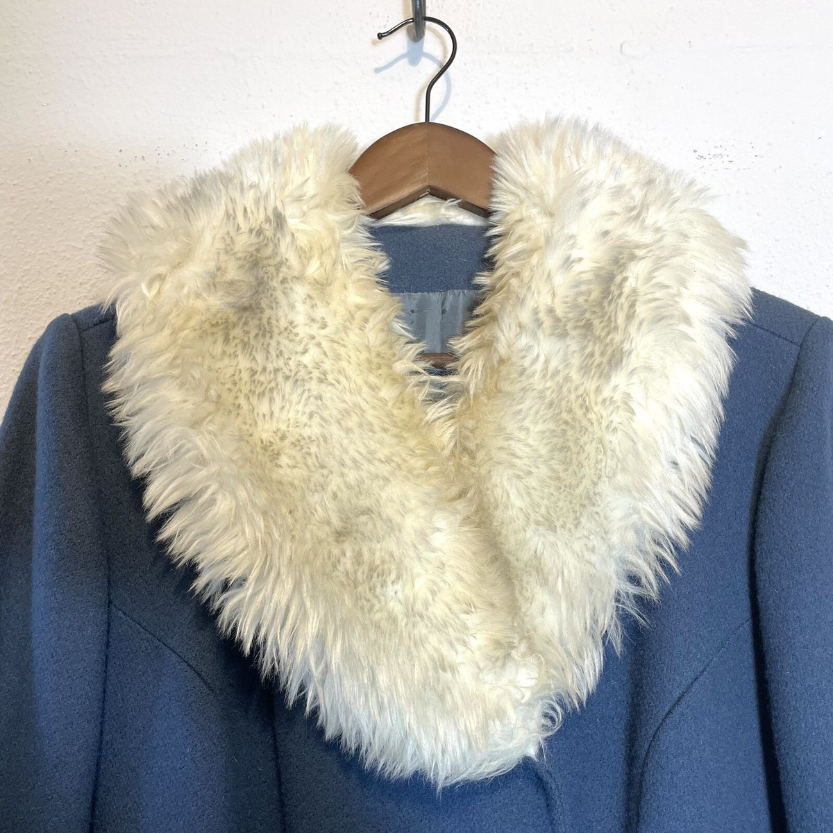 VTG 60s 70s Sears Blue Wool Penny Lane Style Coat Big Faux VTG 60s 70s Sears Blue Wool Penny Lane Style Coat Big Faux