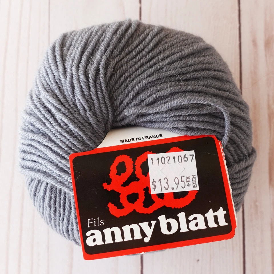 Anny Blatt Merinos ~ Лот из 13 ~ #1067 Gris Silex ~ 100% чистая шерсть ~ очень мягкий - Изображение 3 из 4