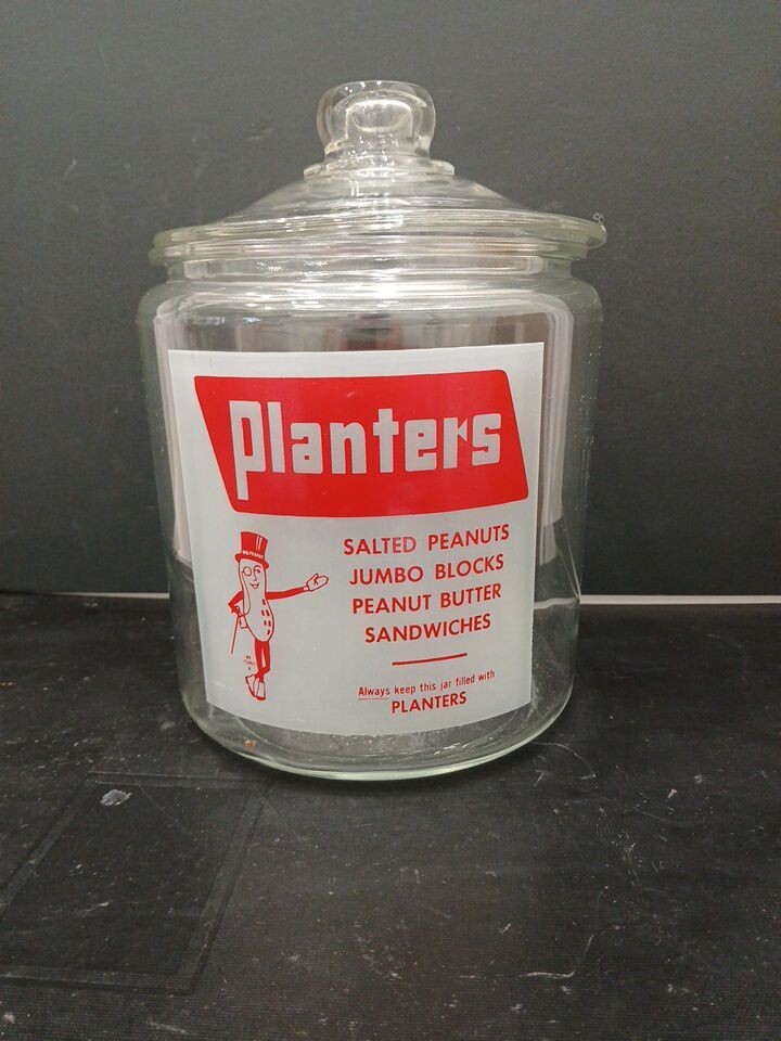 Vintage Planters Mr. Peanut Original Store Advertising Counter Jar