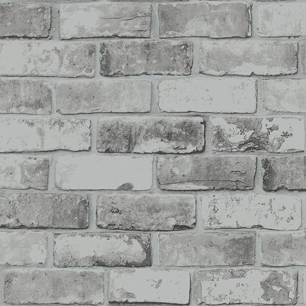 Debona Grey Brick Wallpaper 3D Effect Imitation Weathered Stone Realistic - Paper - 10.05m Roll - Image 2
