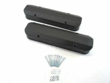 Pontiac 326-455 Fabricated Valve Cover Black NO HOLE Black PowderCoat E41381BC