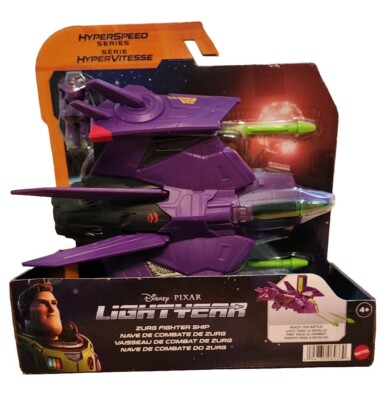 Disney Pixar Lightyear Zurg Fighter Ship   Hyperspeed Series w/ Pilot & Missiles