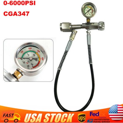 CGA347 Paintball Fill Station Kit PCP SCBA Charging Refill Adapter W/ 24'' Hose