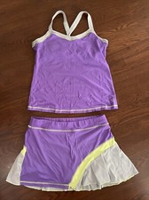 SOFIBELLA Tennis Pickleball Outfit Set Skort Top - Size Large