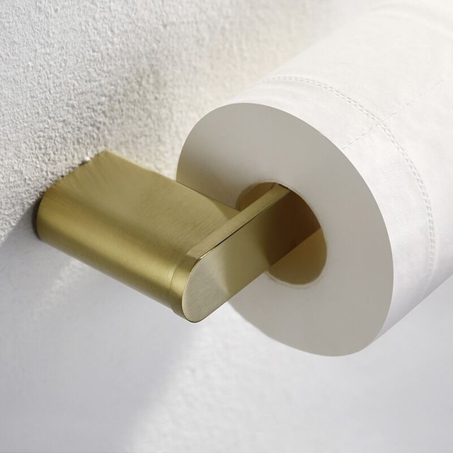 304 Stainless Steel Brushed Gold Roll Toilet Paper Holder Wall Mount Tissue Rack eBay