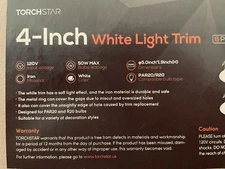 Torchstar Recessed White Light Trim 2 Pack 50W Max 4-inch Downlight