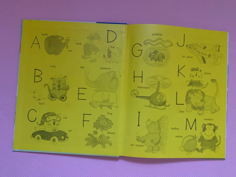 1977 JAPAN 70s vintage RICHARD SCARRY Gakken ABC English  Animals hardcover BOOK - Image 3 of 4