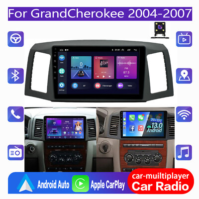 For 2004-2007 Jeep Grand Cherokee Carplay Android 13 Car Stereo Radio GPS