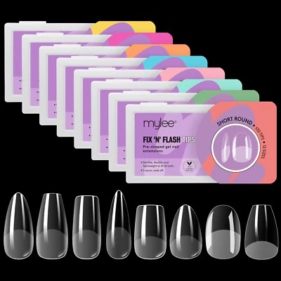 Mylee Fix N Flash Soft Gel Tips 552PCS Nail Art Extension Almond Square Coffin