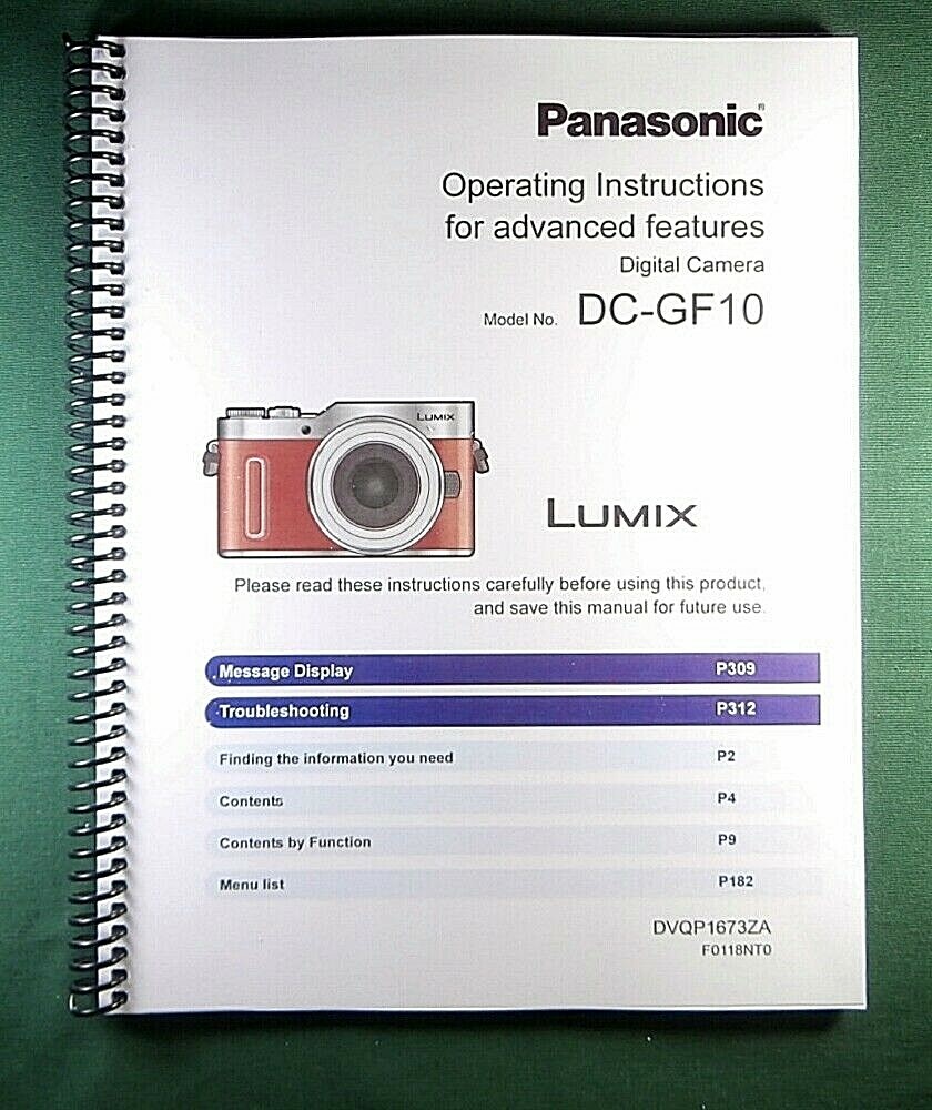 Panasonic DC-GF10 Instruction Manual: Full Color 330 Pages!