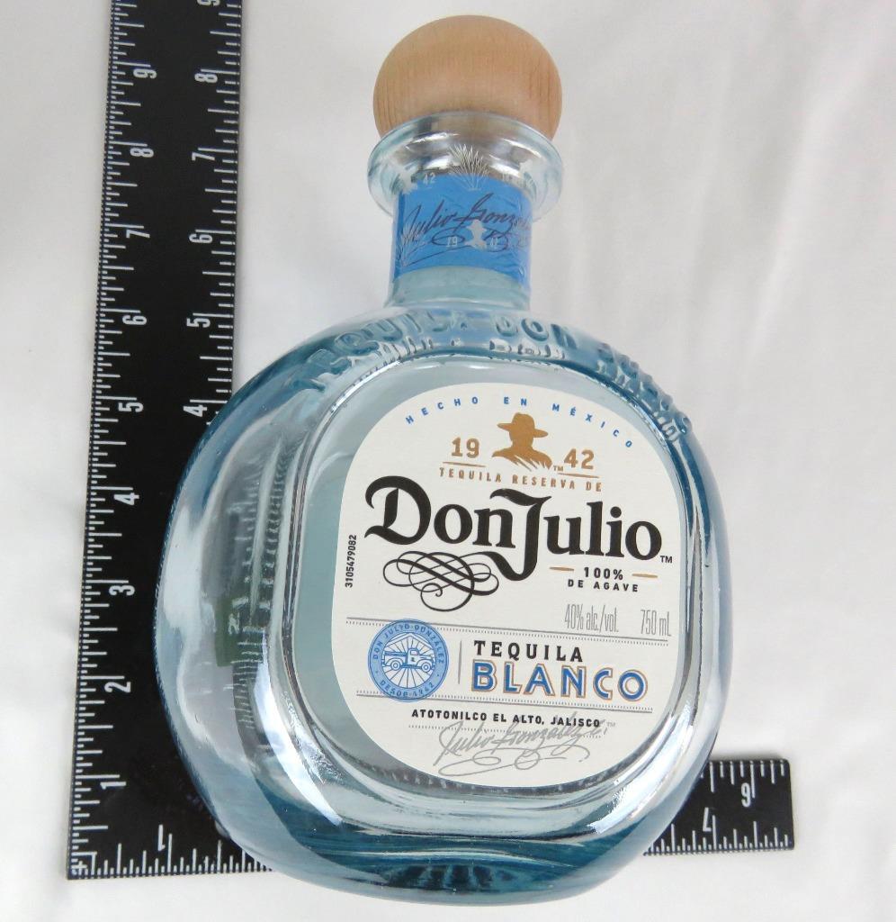 Don Julio Blanco Patron Silver EMPTY Bottles Tequila Blue Glass Repurpose  Prop | eBay
